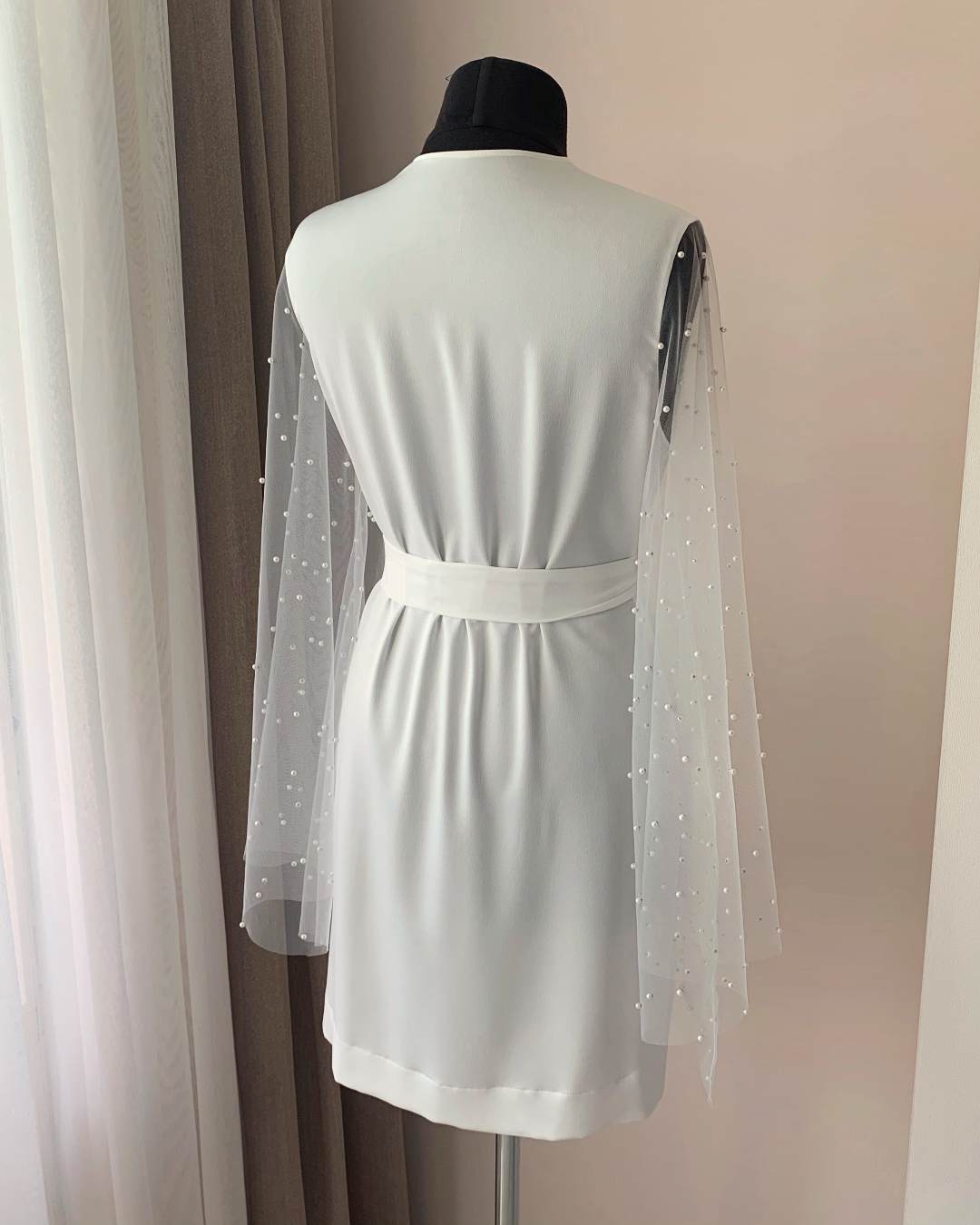 Pearl bride robe short