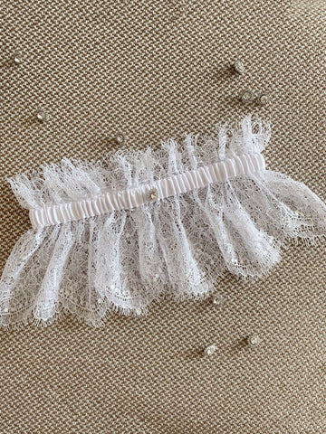 Lace garter White Ivory Handmade