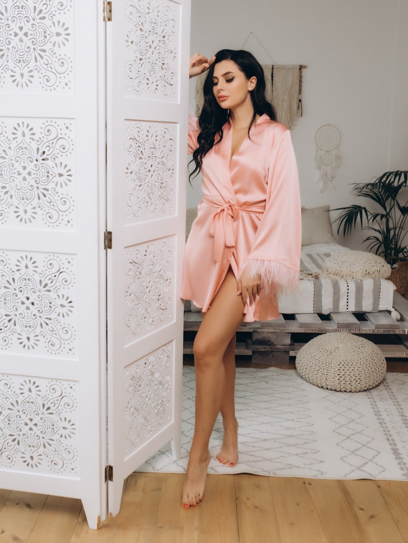 Wedding kimono robe pink