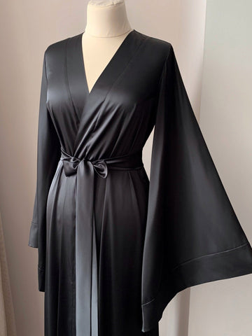 Black kimono robe Long