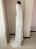 bridal robe with train