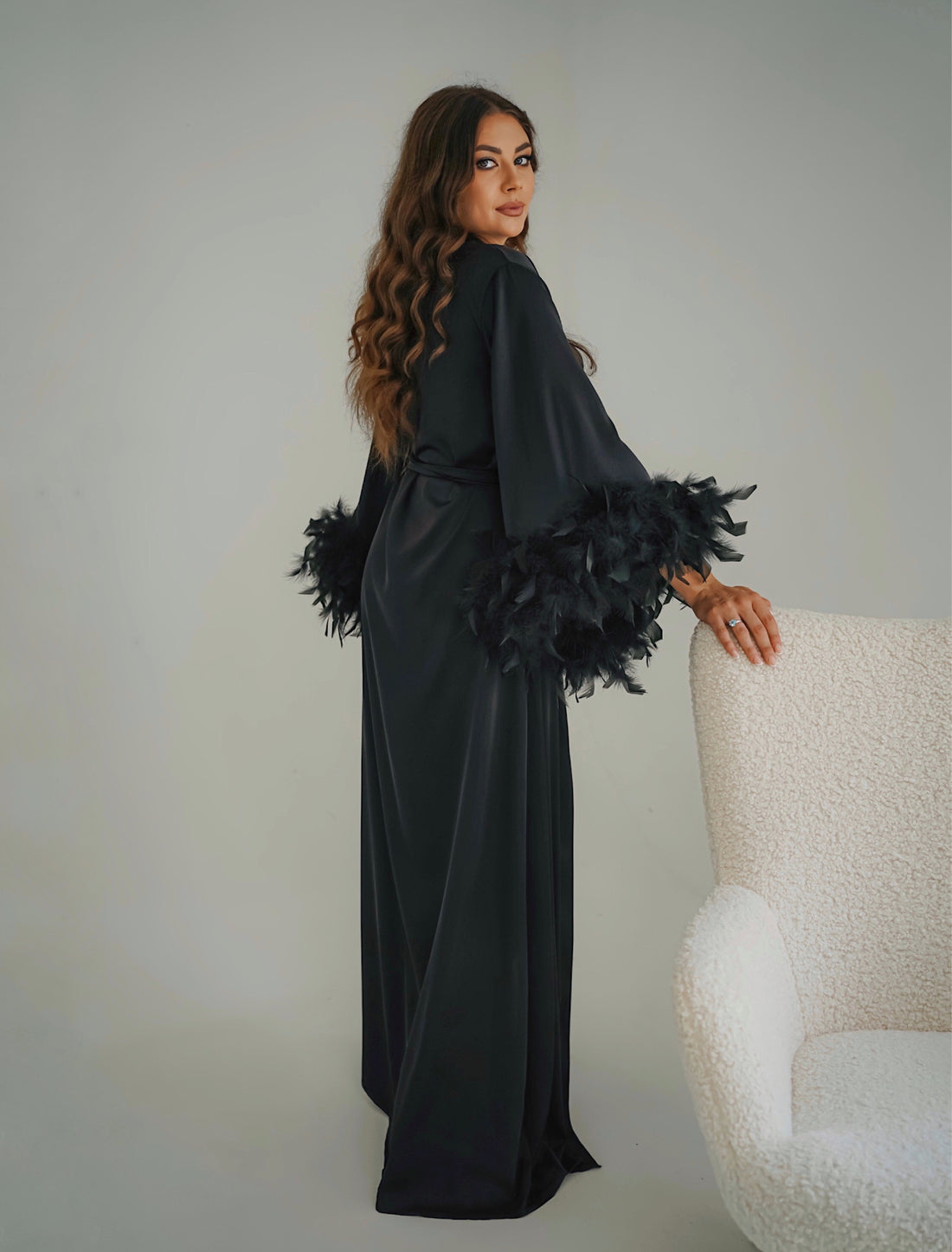 black feather robe