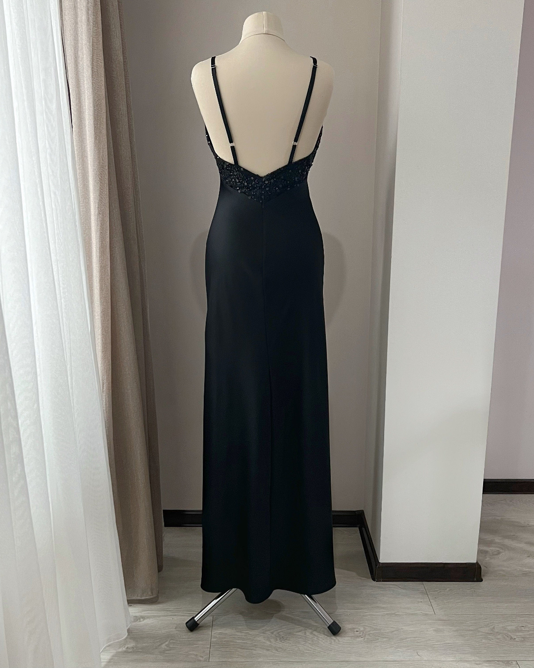 black night dress long