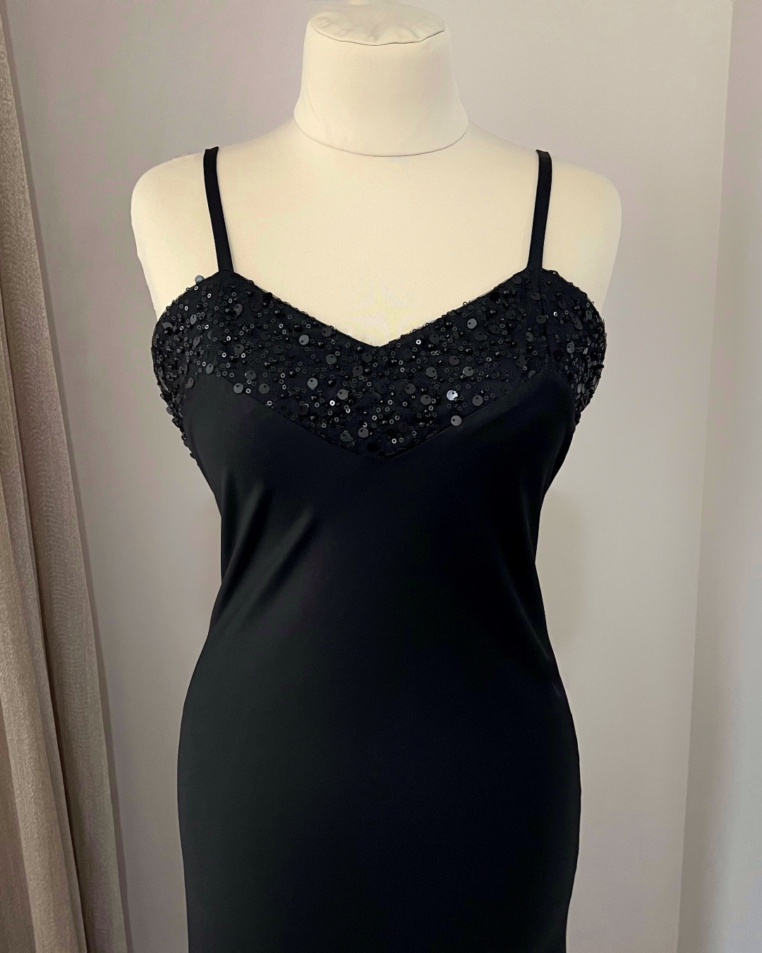 black silk nightgown