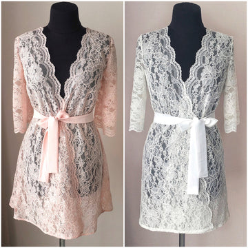 Lace bridal robe, lace wedding robe, bride robe, bridesmaid robe, bridal lingerie