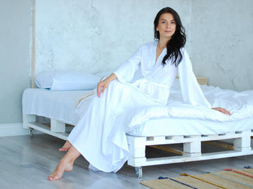Floor length robe, Long white bridal robe, Wedding kimono robe