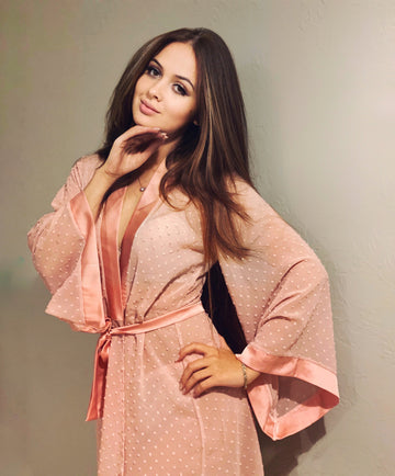 Sheer bridal robe, wedding robe, chiffon robe, wedding night, bridal lingerie
