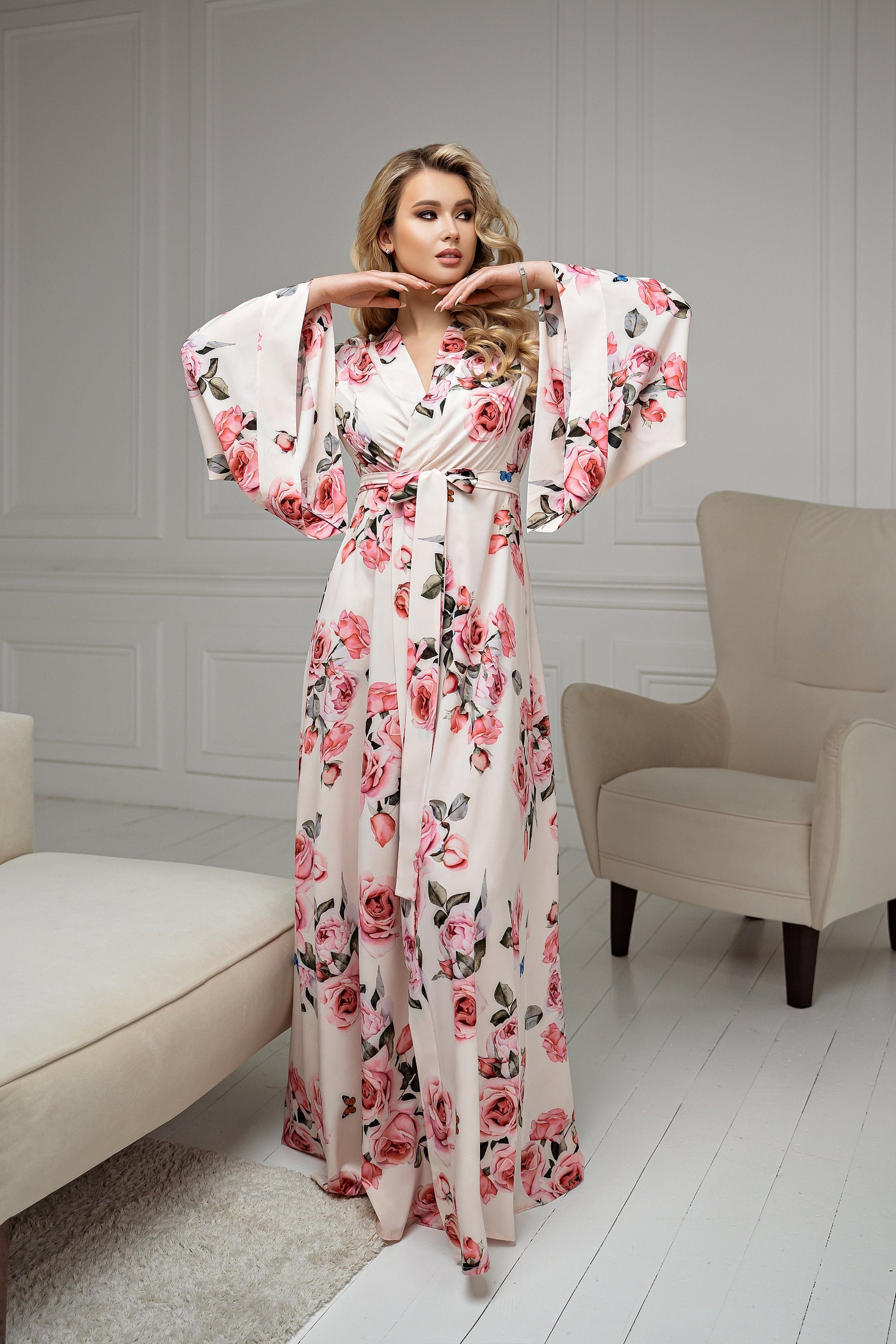 floral bridesmaid robes