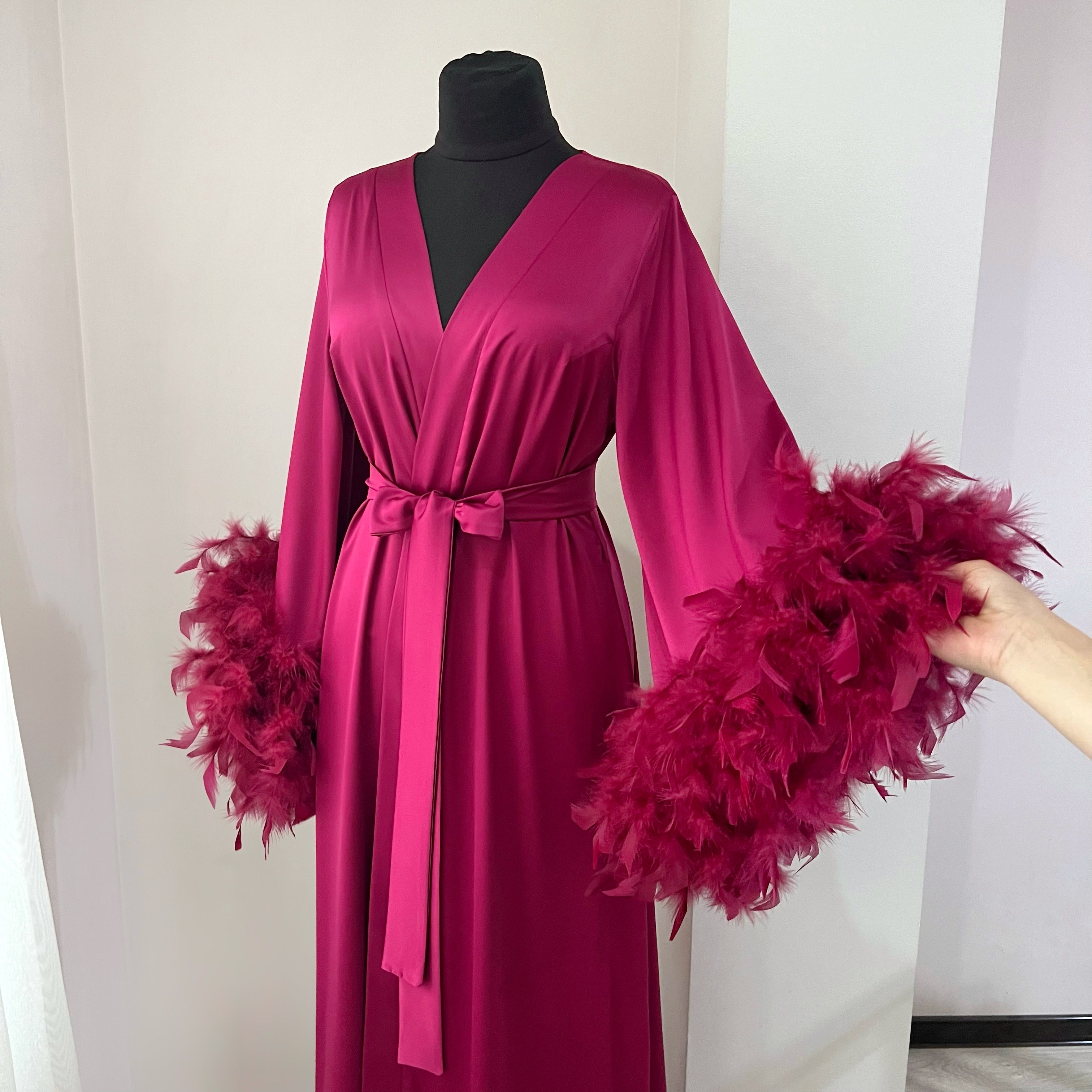 Bridal Robes with Feathers | BellaDonnaUa Handmade ️