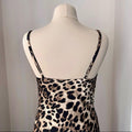 Animal print satin maxi nightdress handmade with a fluid feminine silhouette