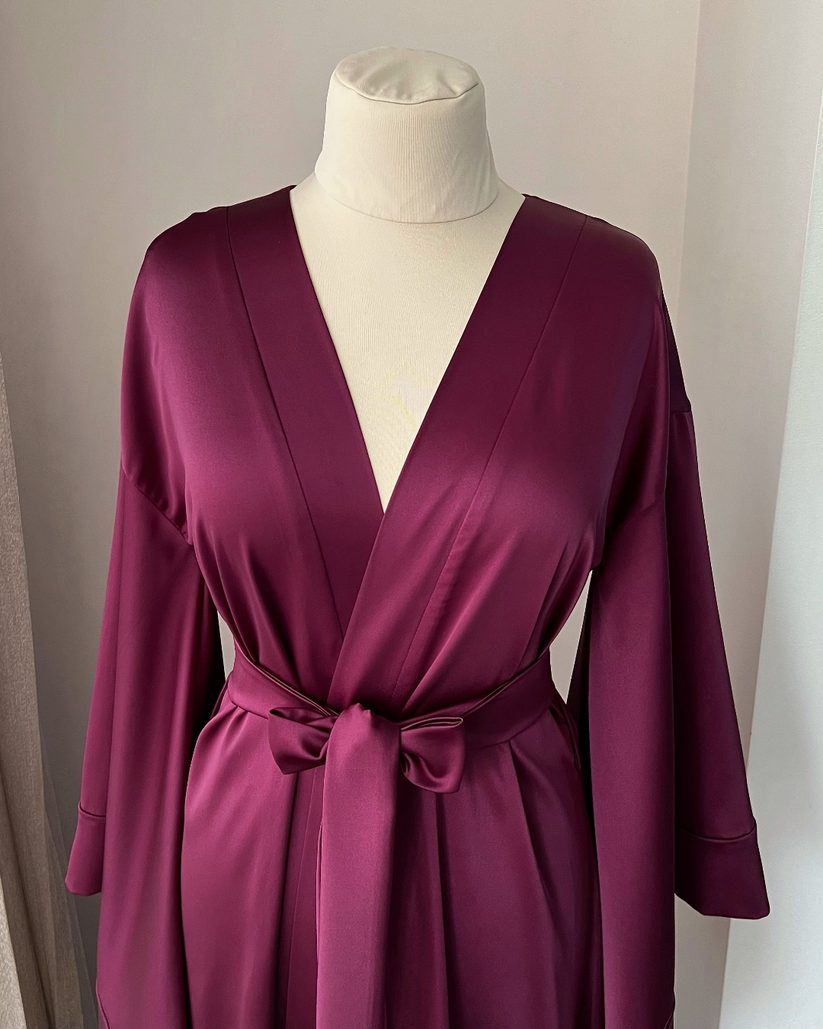 Luxurious long purple robe | Bridesmaid robes 🎁 – BellaDonnaUa
