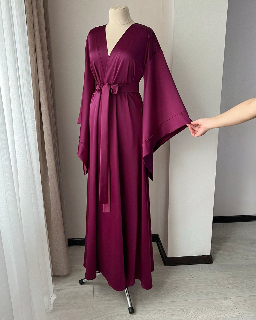 Luxurious long purple robe | Bridesmaid robes 🎁 – BellaDonnaUa