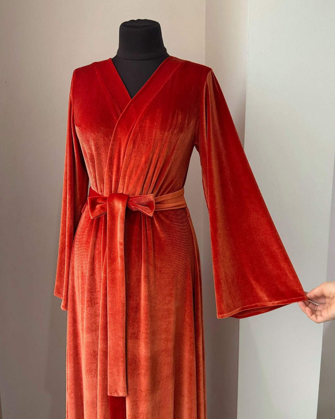 Exclusive long velvet robe Orange | Handmade 😍 – BellaDonnaUa