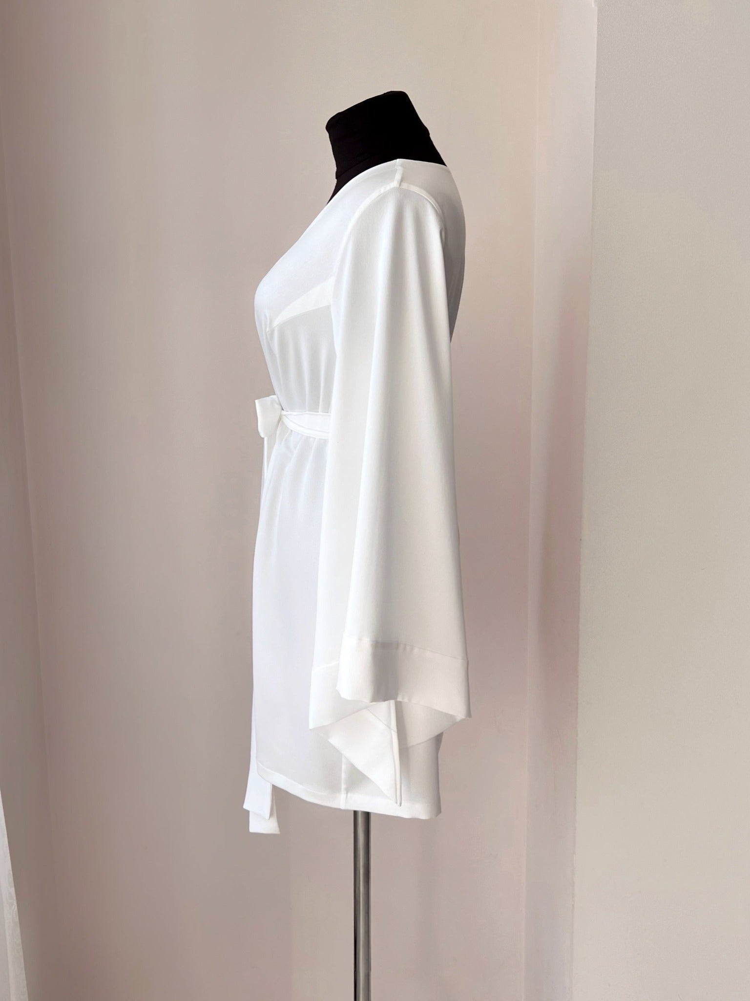 Short satin silk robe