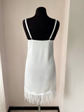 back nightgown with feathers for bride