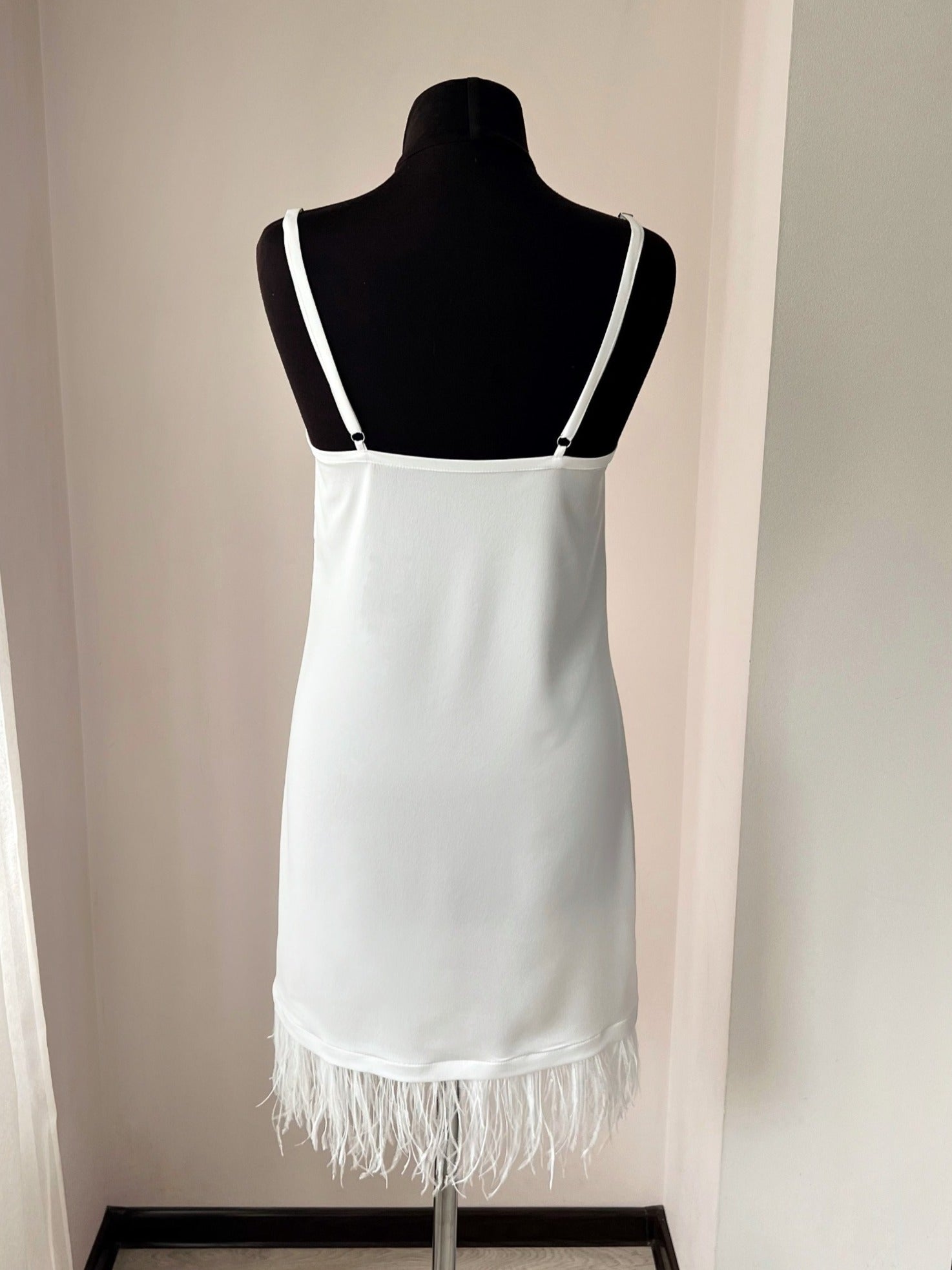 back nightgown with feathers for bride