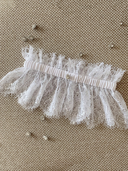 Lace garter White Ivory Handmade