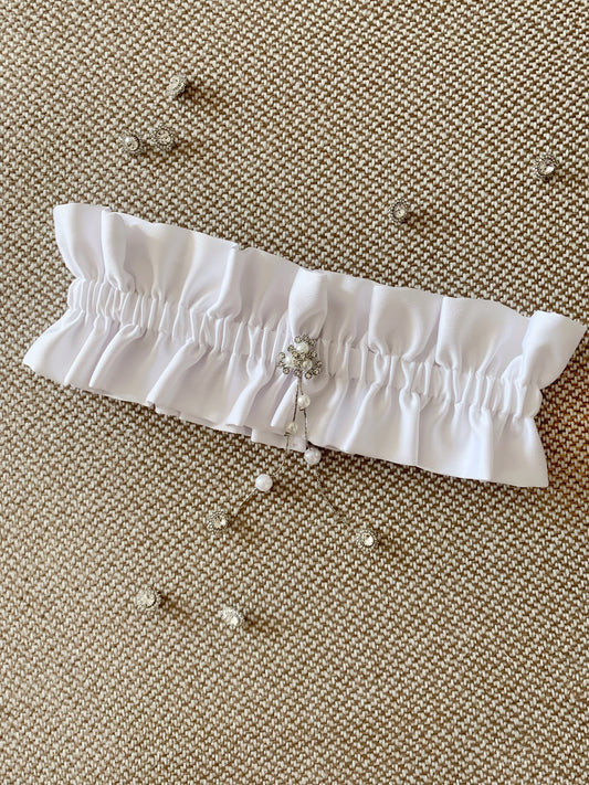 Wedding garter White Handmade