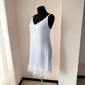 Black satin bridal nightgown with ostrich feather trim, handmade slip dress by BellaDonnaUa