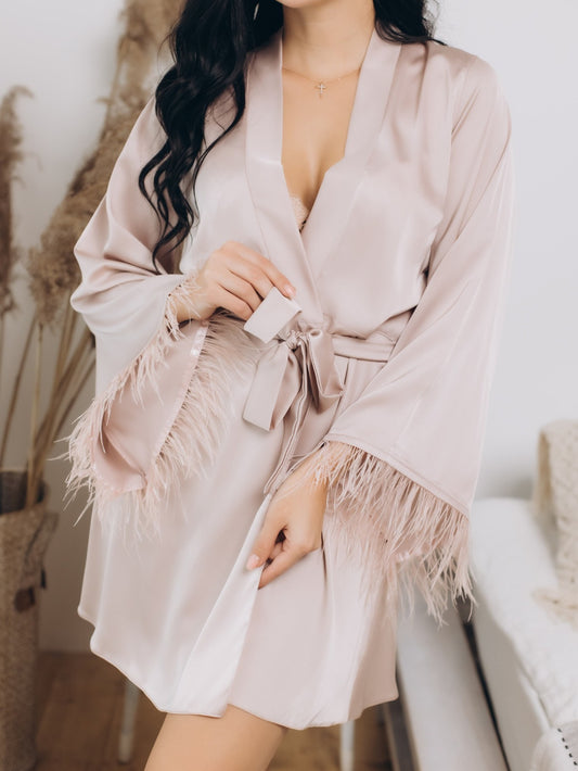 short robe with long sleeves