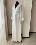 bridal robe with pearls