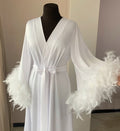 white feather robe