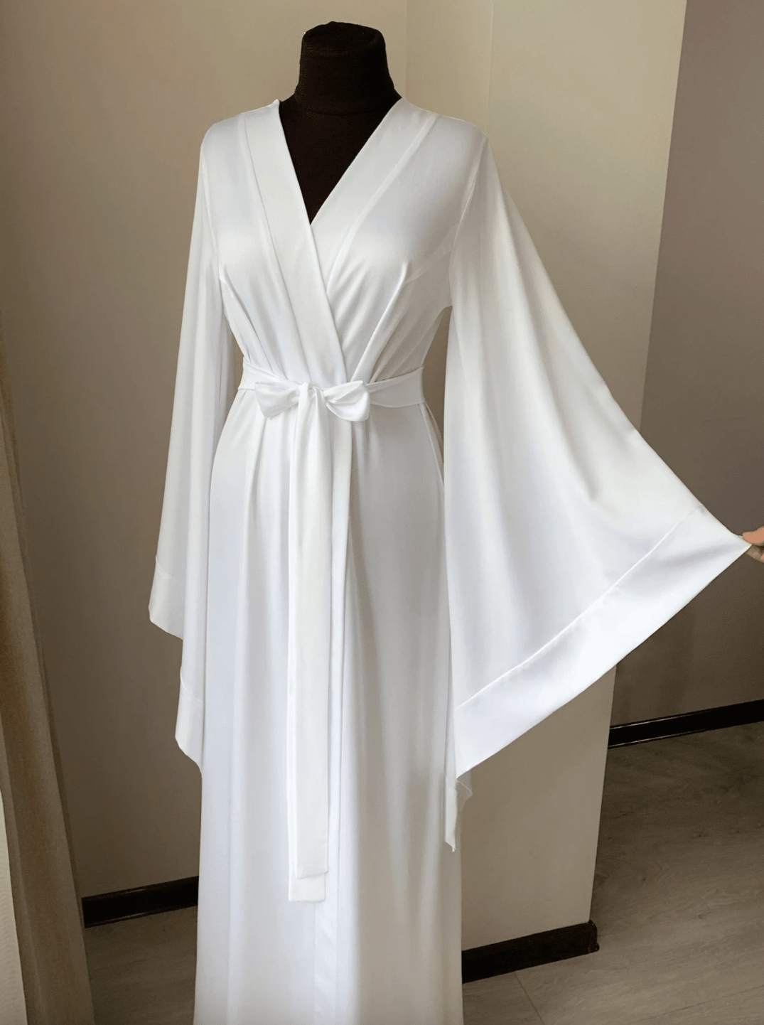 White satin robe White | BellaDonnaUa Handmade ️