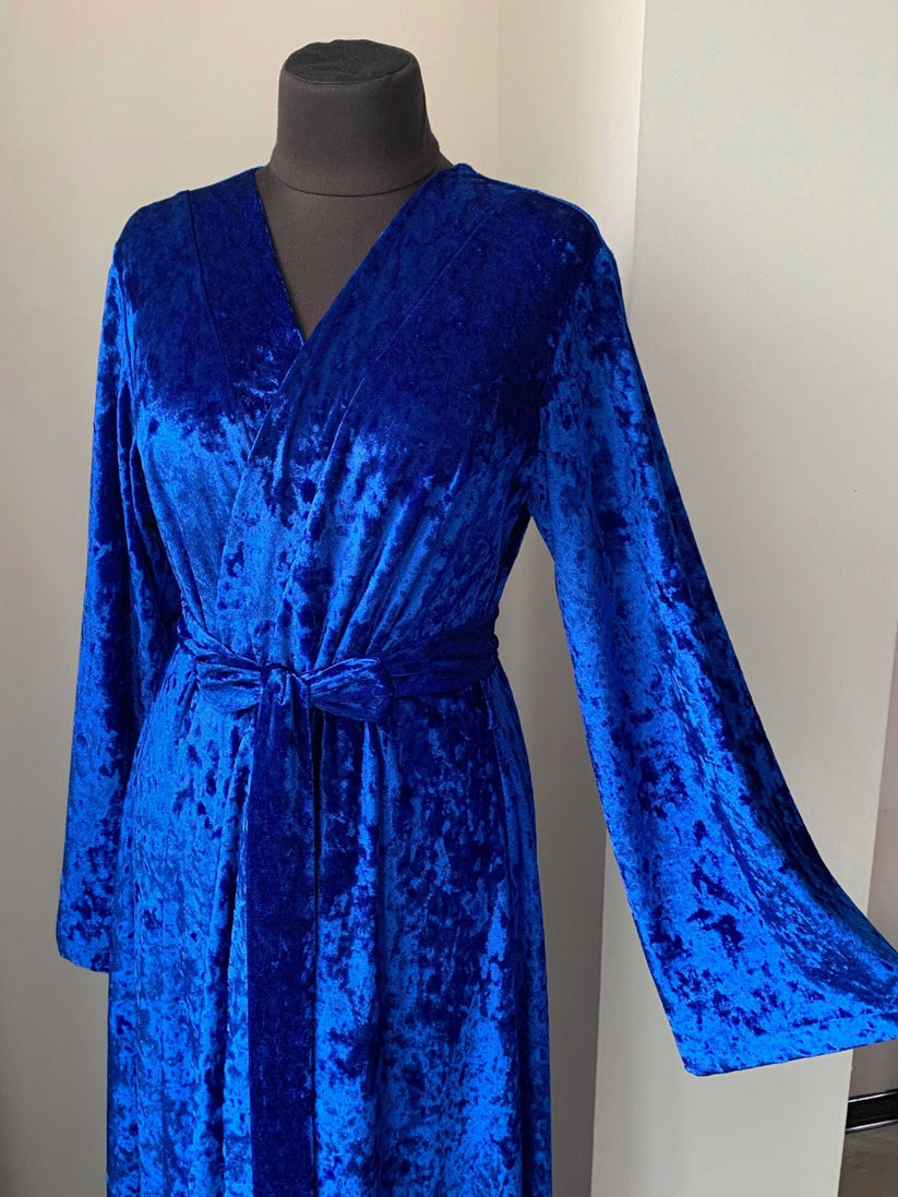 Blue velvet robe | Handmade kimono robe – BellaDonna – BellaDonnaUa