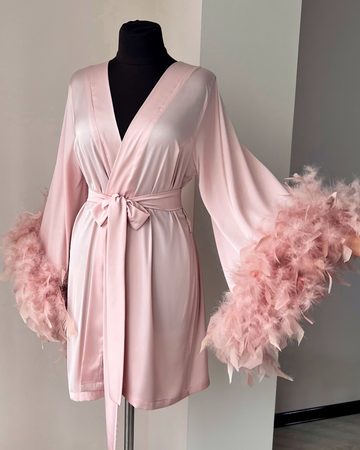 Feather robe bridesmaid Pink Handmade