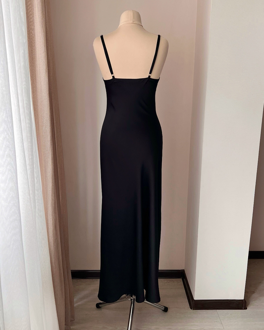 Back Floor length black nightgown