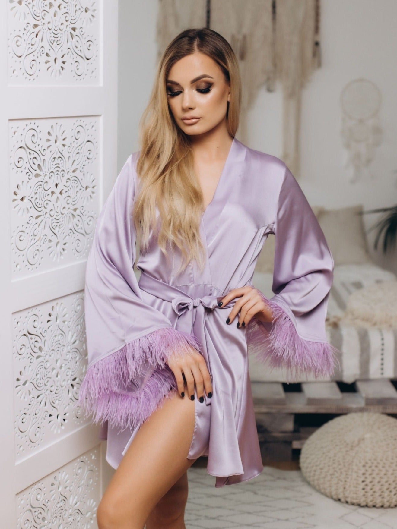 purple robe feathers 