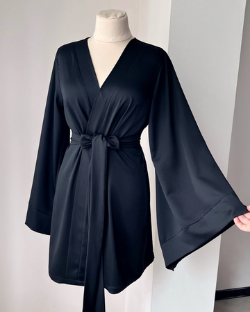 Black robe kimono for women Handmade
