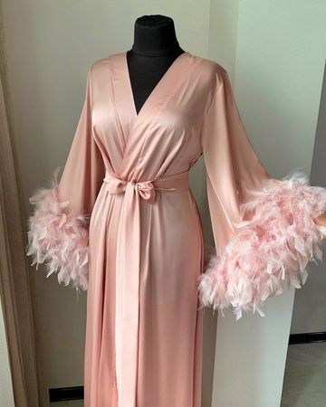 pink silk robe