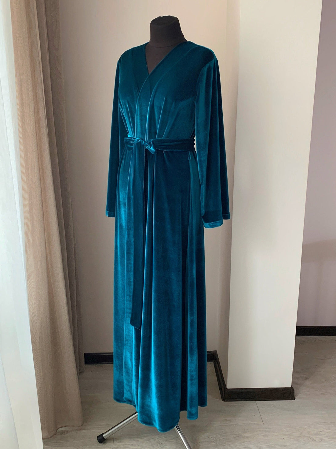 Emerald velvet robe