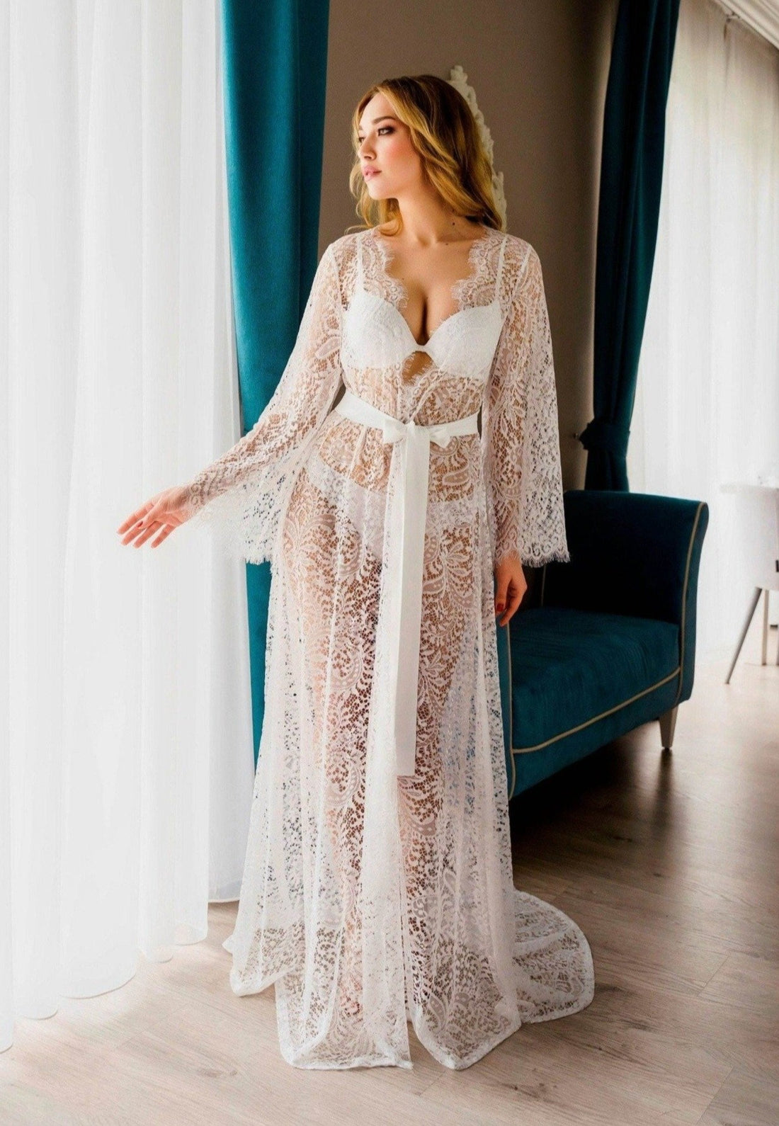 lace bridal robe