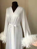 feather robe bridal