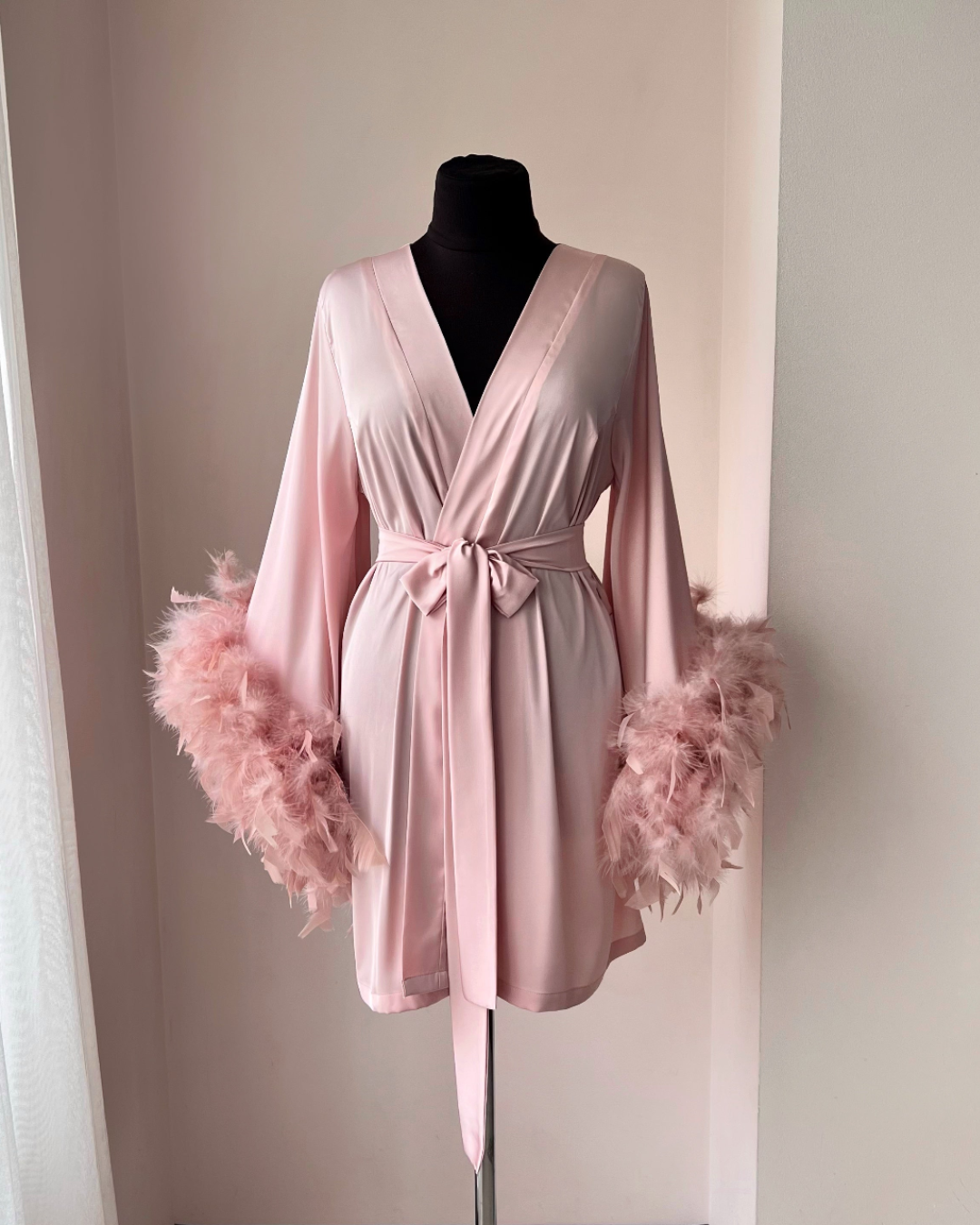 Feather Robe Blue Feather robe bridesmaid Pink Blue Black White | Handmade ️ – BellaDonnaUa