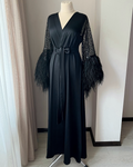 feather robe black
