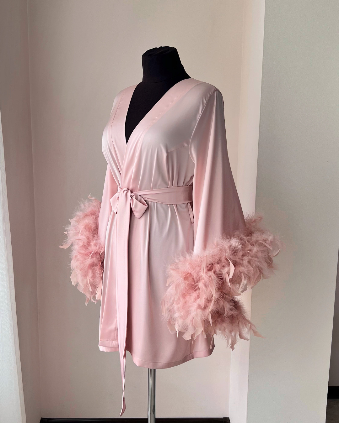 Feather Robe Blue Feather robe bridesmaid Pink Blue Black White | Handmade ️ – BellaDonnaUa