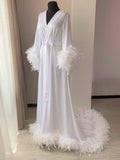 feather bridal robe
