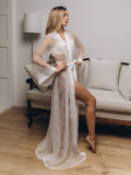 See through robe lace Ivory