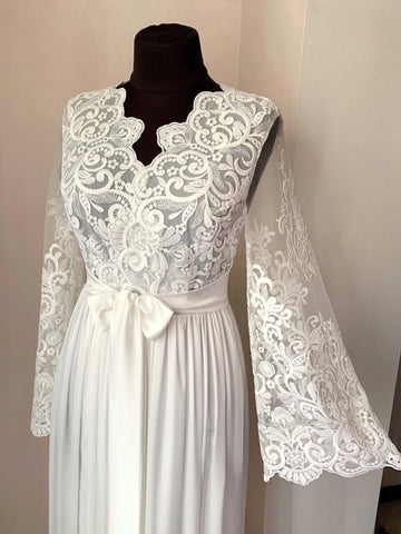 Amazing boudoir robe lace Ivory | BellaDonnaUa Handmade ️