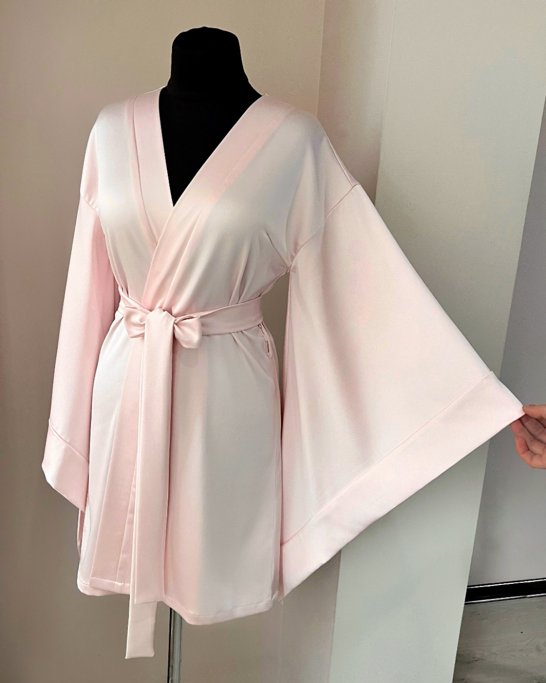 Pink Cashmere Short Robe Kimono robe pink short | Bridesmaides robes ️ – BellaDonnaUa