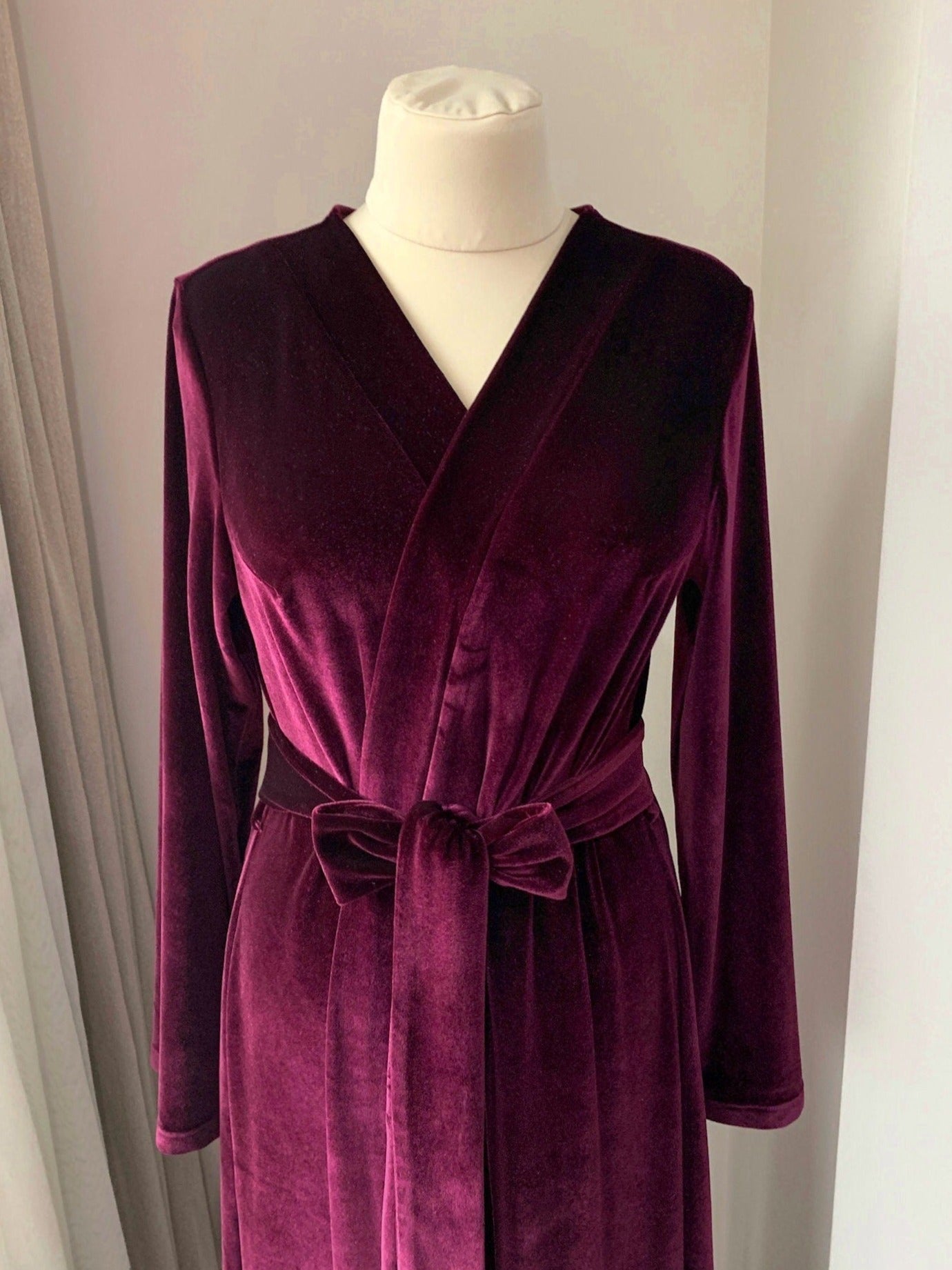 Velvet robe womens burgundy | BellaDonnaUa Handmade ️