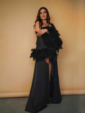 black feather gown
