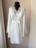 short ivory bridal robe