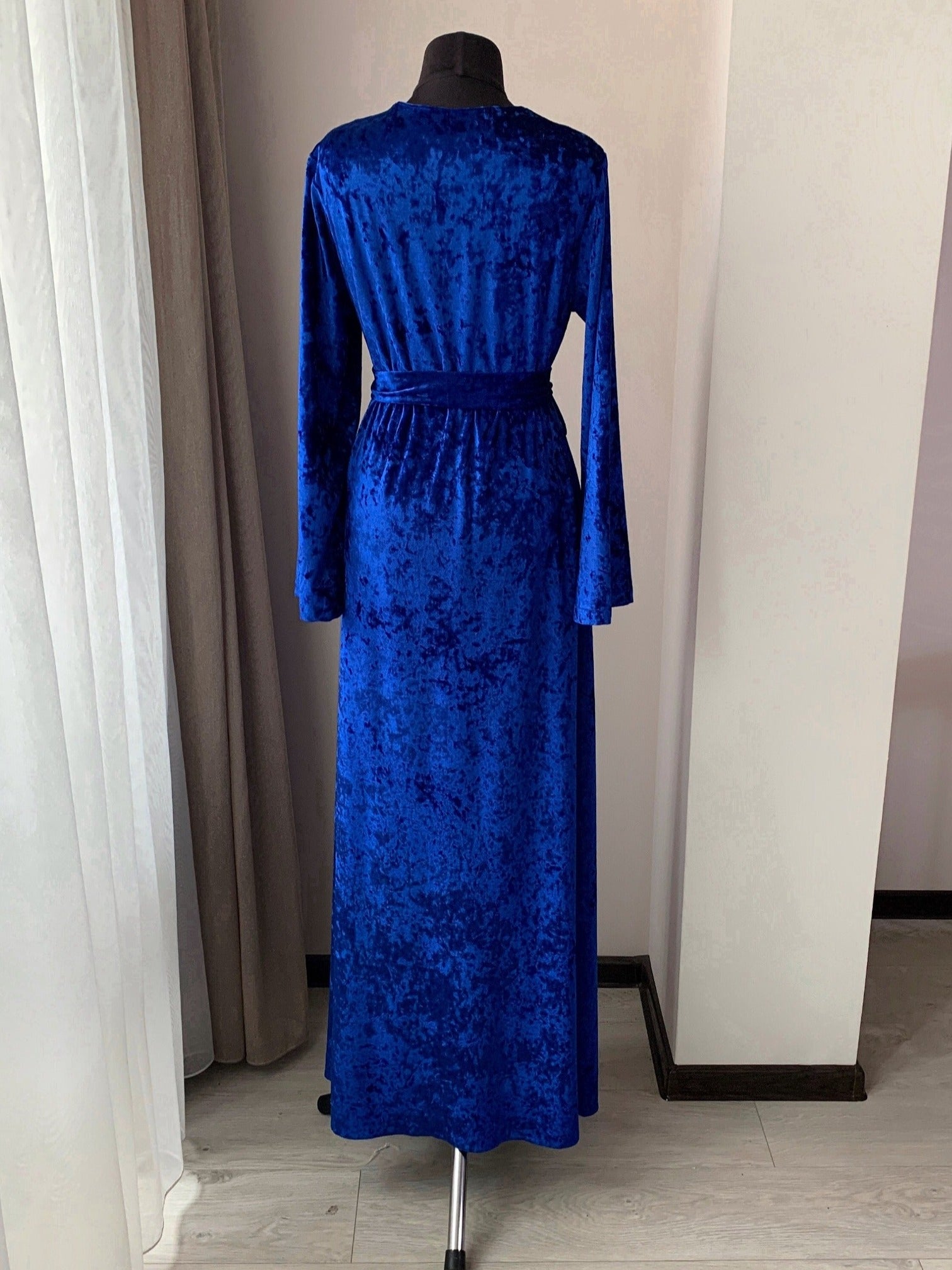 Velvet Velour robe blue women | BellaDonnaUa Handmade ️