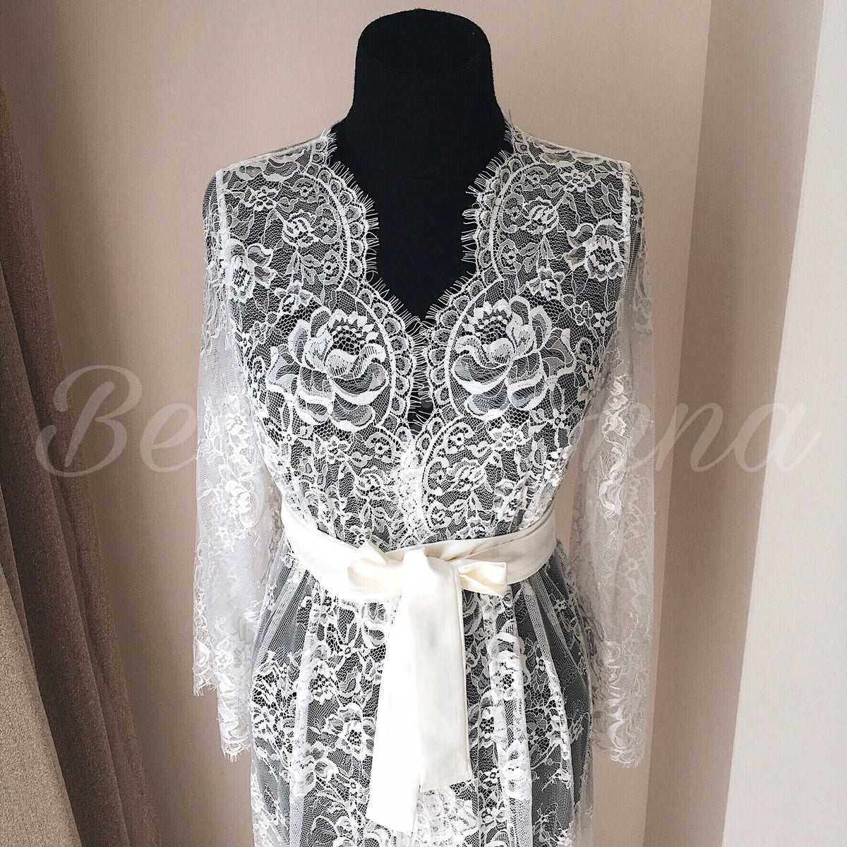 Full Lace Robe Lace bridal robe, Sheer robe, Full length bridal robe