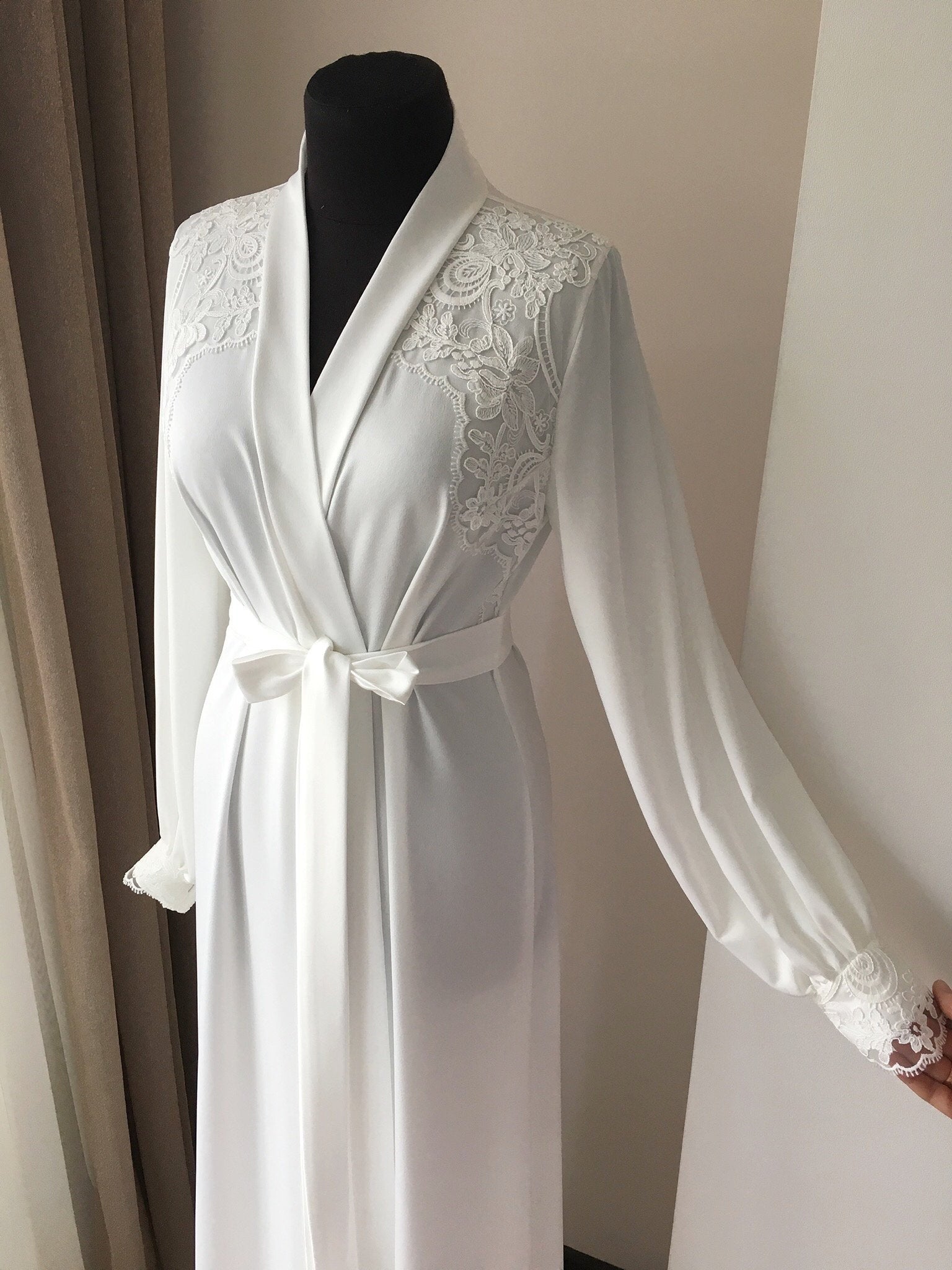 Hand Made Robe Bridal robe long lace | Bella Donna Handmade ️ – BellaDonnaUa
