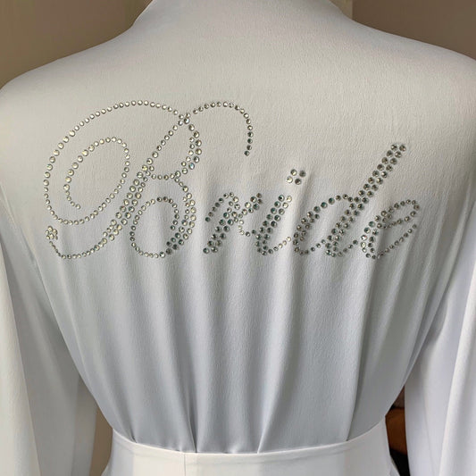CHOOSE Bridal rhinestone, Embellished Bride on back, Crystal embellished, Bride crystal robe